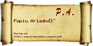 Papiu Ariadné névjegykártya